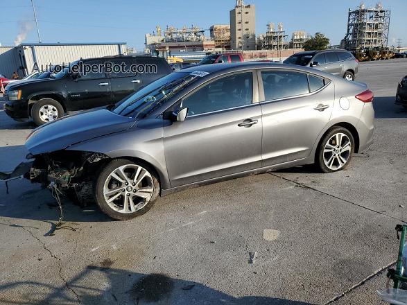 2018 Hyundai Elantra Sel Gray vin: 5NPD84LF0JH282467
