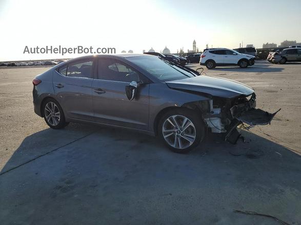 2018 Hyundai Elantra Sel Gray vin: 5NPD84LF0JH282467
