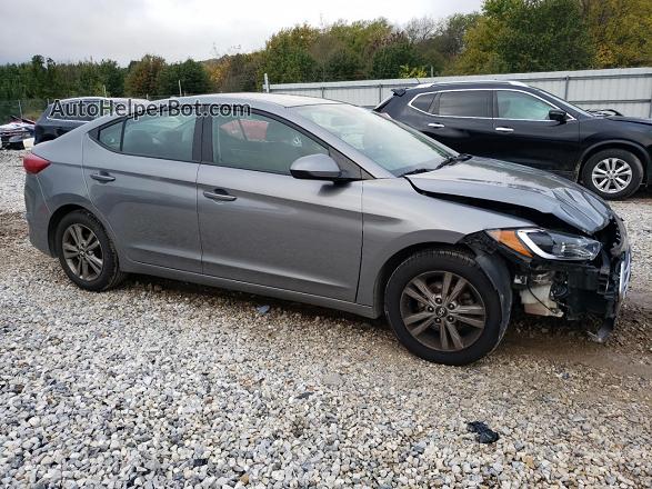 2018 Hyundai Elantra Sel Gray vin: 5NPD84LF1JH247159