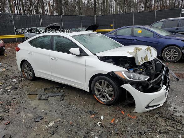 2018 Hyundai Elantra Sel White vin: 5NPD84LF2JH280140