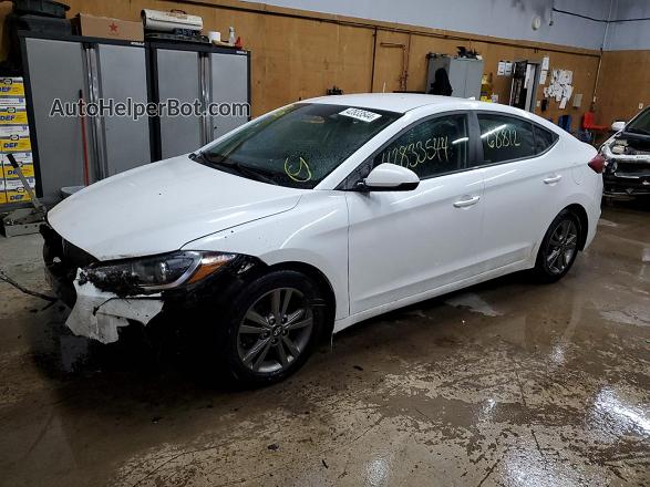 2018 Hyundai Elantra Sel White vin: 5NPD84LF4JH385469