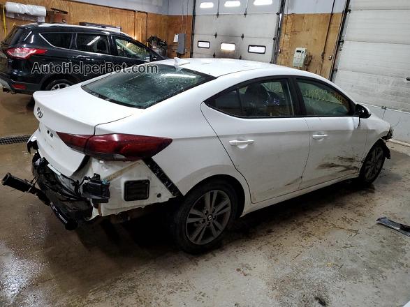 2018 Hyundai Elantra Sel White vin: 5NPD84LF4JH385469