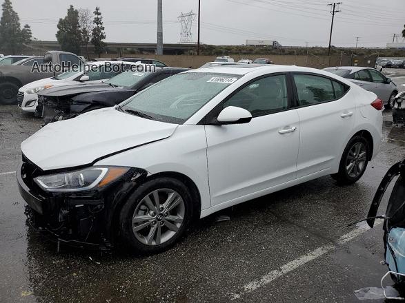 2018 Hyundai Elantra Sel White vin: 5NPD84LF5JH375050