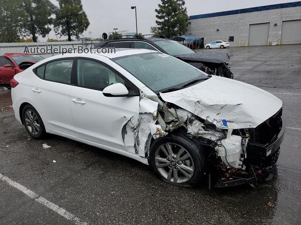 2018 Hyundai Elantra Sel White vin: 5NPD84LF5JH375050