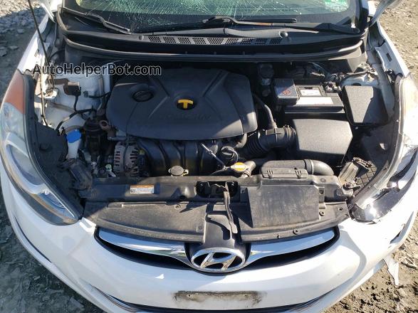 2013 Hyundai Elantra Gls White vin: 5NPDH4AE0DH158648