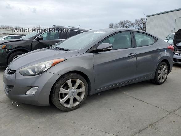 2013 Hyundai Elantra Gls Gray vin: 5NPDH4AE6DH168164