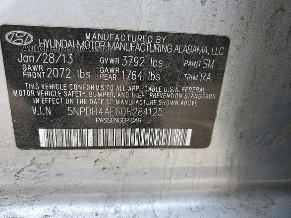 2013 Hyundai Elantra Gls Silver vin: 5NPDH4AE6DH284125