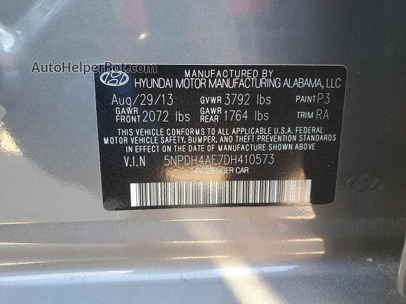 2013 Hyundai Elantra Gls Gray vin: 5NPDH4AE7DH410573
