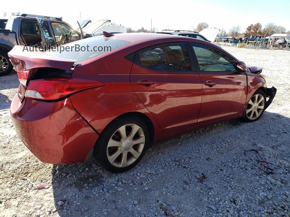 2013 Hyundai Elantra Gls Red vin: 5NPDH4AEXDH250897