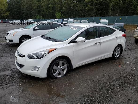 2013 Hyundai Elantra Gls White vin: 5NPDH4AEXDH294284