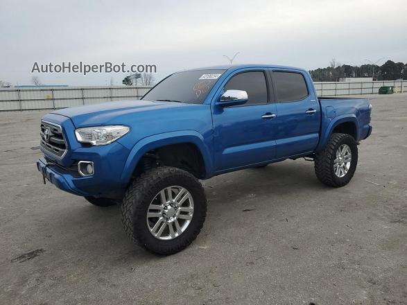 2017 Toyota Tacoma Double Cab Blue vin: 5TFGZ5AN6HX109982
