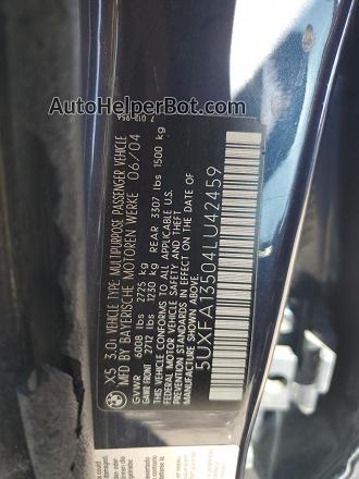 2004 Bmw X5 3.0i Gray vin: 5UXFA13504LU42459
