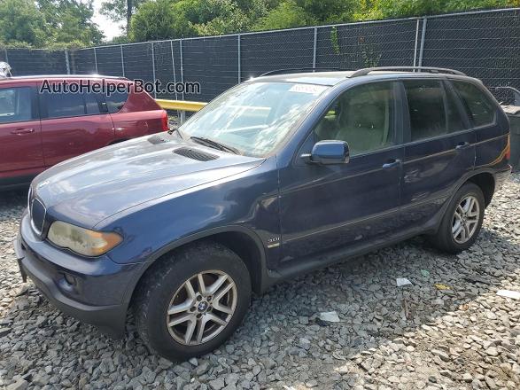 2004 Bmw X5 3.0i Blue vin: 5UXFA13524LU44584