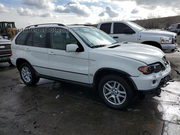 2004 Bmw X5 3.0i White vin: 5UXFA13554LU40237