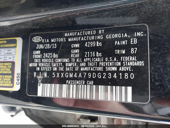 2013 Kia Optima Lx Black vin: 5XXGM4A79DG234180