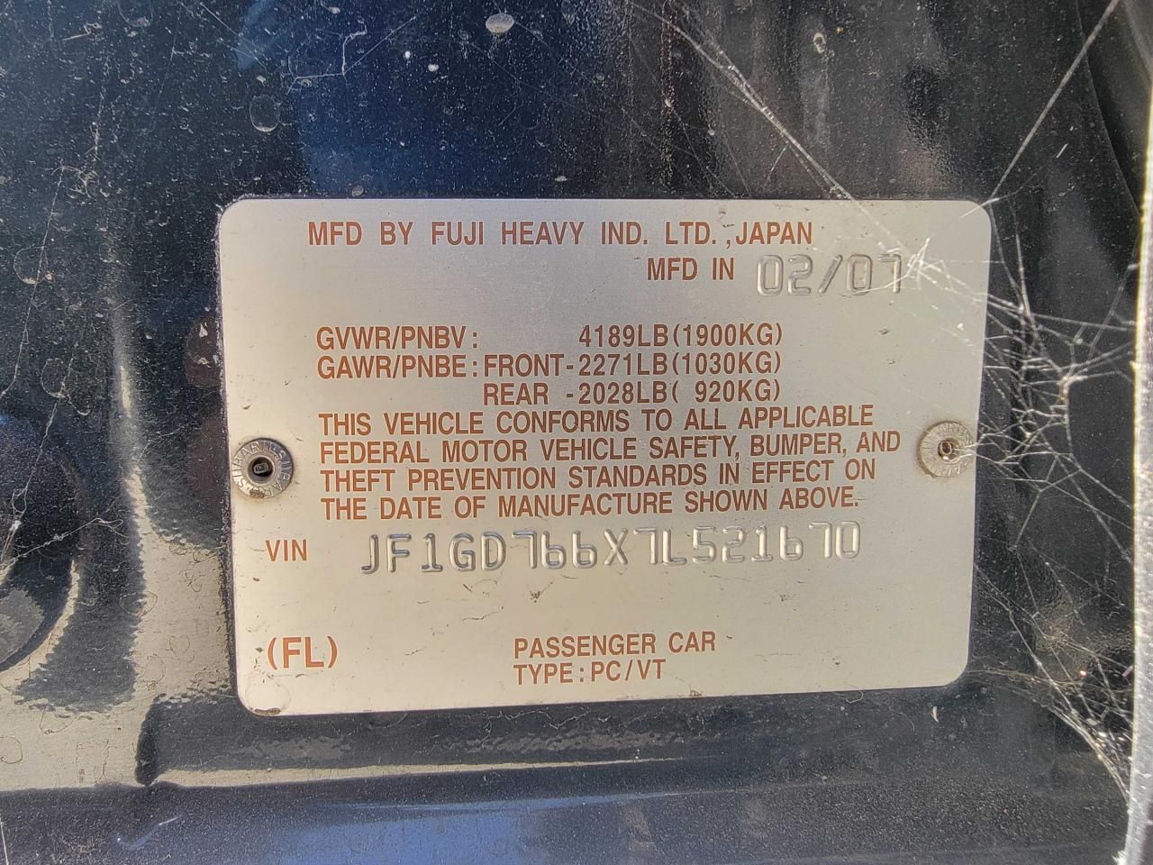 Price & History 2007 Subaru Impreza Wrx Sti 2.5l 4 vin