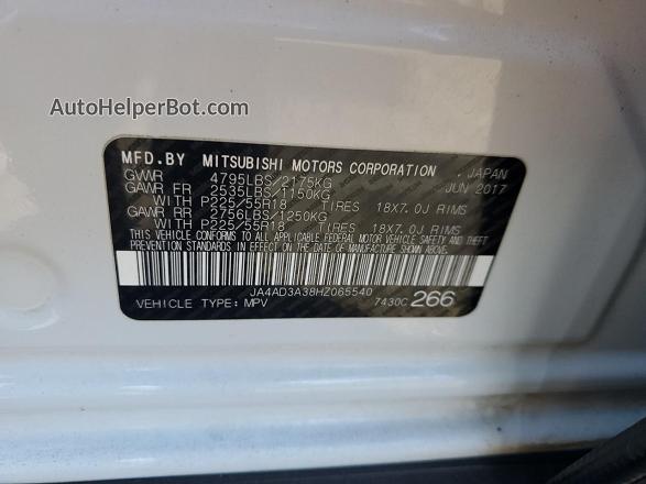 2017 Mitsubishi Outlander Se Белый vin: JA4AD3A38HZ065540
