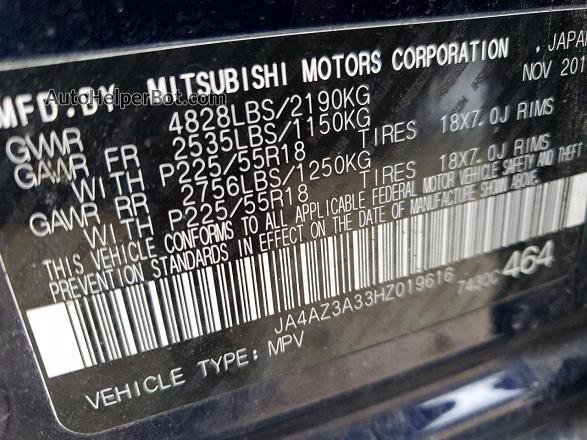 2017 Mitsubishi Outlander Se Blue vin: JA4AZ3A33HZ019616