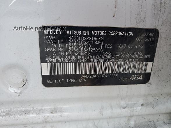 2017 Mitsubishi Outlander Se White vin: JA4AZ3A36HZ012238
