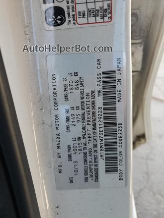 2014 Mazda 3 Grand Touring White vin: JM1BM1W73E1129228