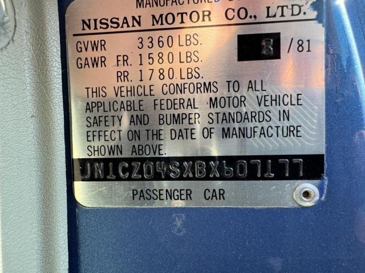 Price & History 1981 Datsun 280zx 2.8l 6 vin: JN1CZ04SXBX607177