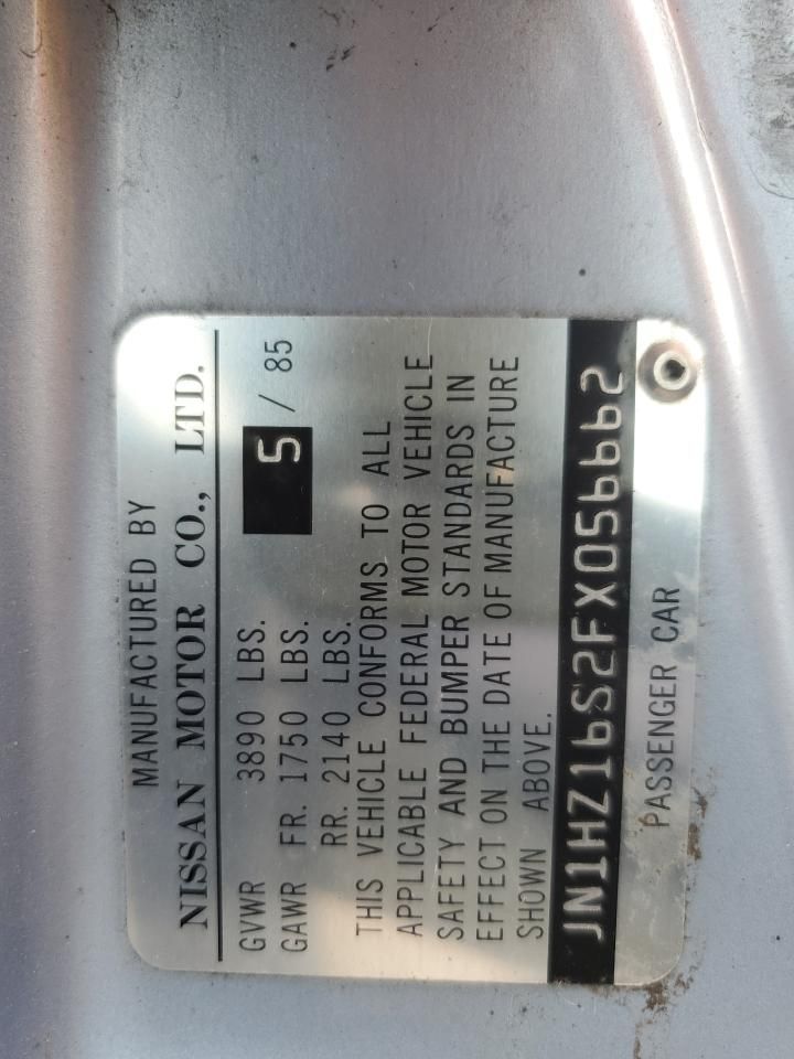 Price & History 1985 Nissan 300zx 2+2 3.0l 6 vin