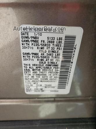 2010 Nissan Murano S Brown vin: JN8AZ1MU9AW008081