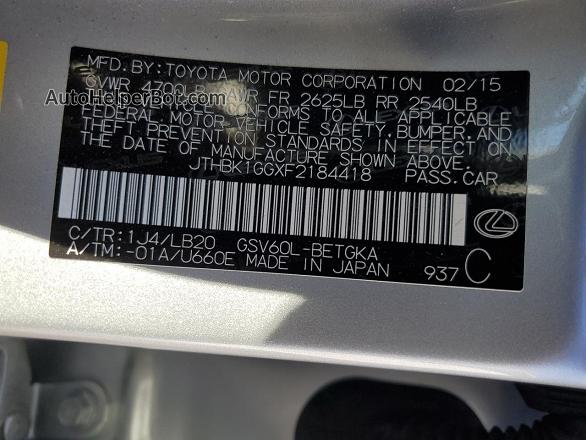 2015 Lexus Es 350 Silver vin: JTHBK1GGXF2184418