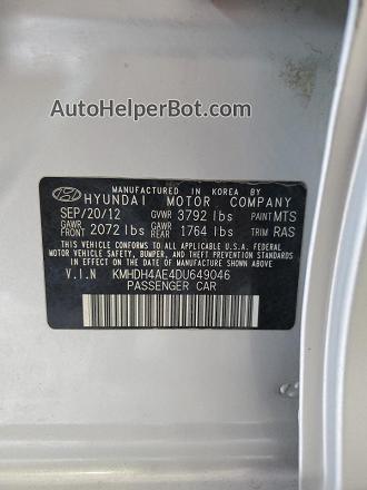2013 Hyundai Elantra Gls Silver vin: KMHDH4AE4DU649046