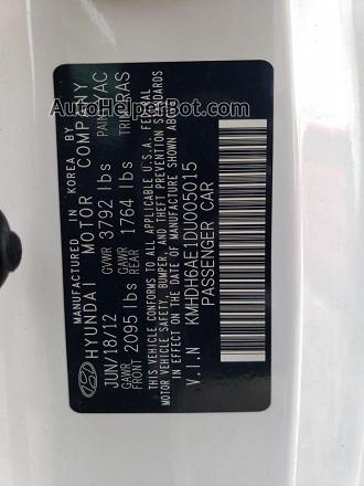 2013 Hyundai Elantra Coupe Gs White vin: KMHDH6AE1DU005015