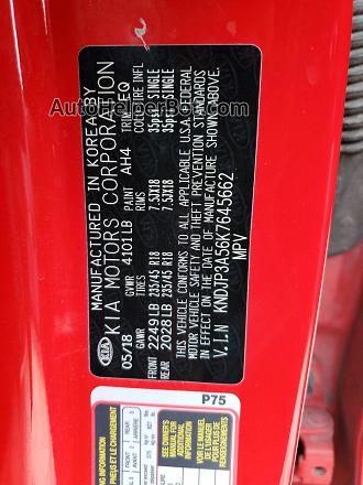 2019 Kia Soul + Red vin: KNDJP3A56K7645662