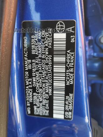 2018 Toyota Yaris L Blue vin: VNKKTUD33JA098990