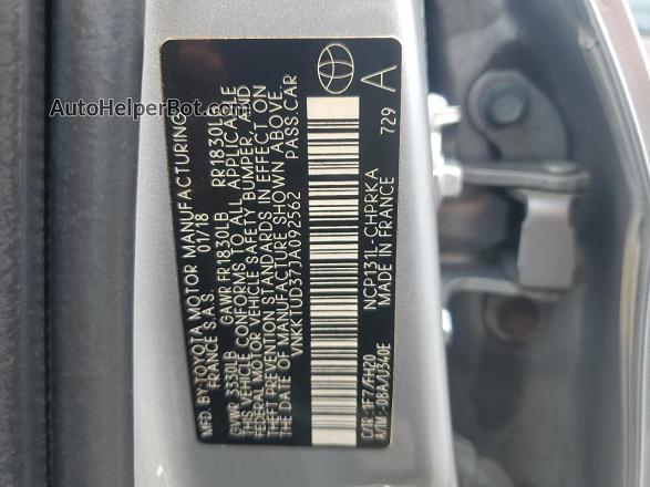 2018 Toyota Yaris L Silver vin: VNKKTUD37JA092562