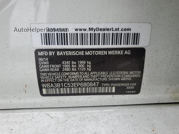 2014 Bmw 320 I White vin: WBA3B1C53EP680847