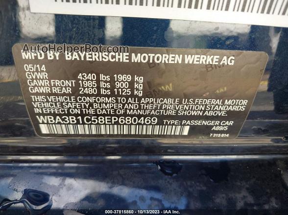 2014 Bmw 320i Dark Blue vin: WBA3B1C58EP680469