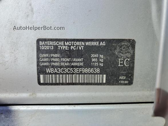2014 Bmw 320 I Xdrive Silver vin: WBA3C3C53EF986638