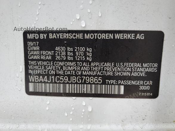 2018 Bmw 430i Gran Coupe White vin: WBA4J1C59JBG79865