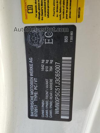 2018 Mini Cooper  White vin: WMWXP5C51J3C65007