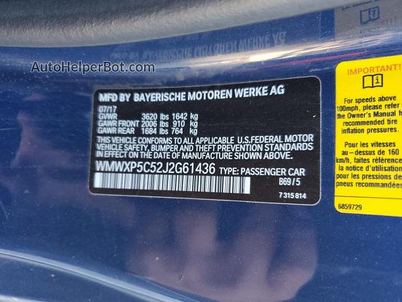 2018 Mini Cooper  Blue vin: WMWXP5C52J2G61436