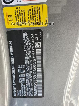 2018 Mini Cooper S Silver vin: WMWXP7C58J2A48376